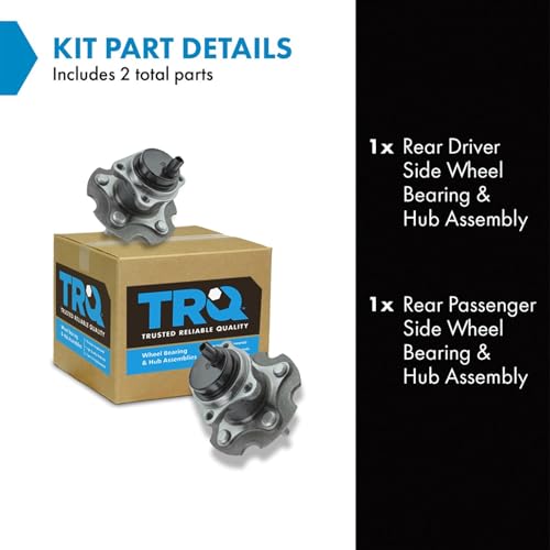 Image of TRQ Rear Left and Right Wheel Bearing and Hub Assembly Set 2 Piece Compatible with 06-18 Toyota RAV4 FWD 17-18 Corolla iM 2016 Scion iM 11-16 tC 10-12 Lexus HS250h 15-17 NX200t FWD 18-21 NX300