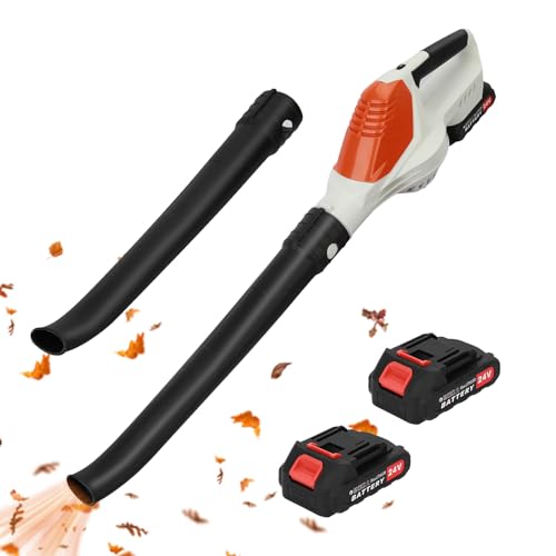 Soplador de hojas inalámbrico de 24 V con batería y cargador, soplador de hojas eléctrico para el cuidado del césped, soplador de hojas a pilas, soplador de hojas inalámbrico, ligero, para todas las