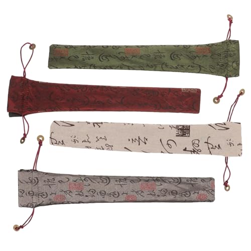 Vaguelly 1 Juego Bolsa De Almacenamiento para Abanicos Bolsas Plegables para Abanicos De Mano Funda De Tela Plegable Funda para Abanico De Mano Soporte para Abanico De Mano 4 Piezas