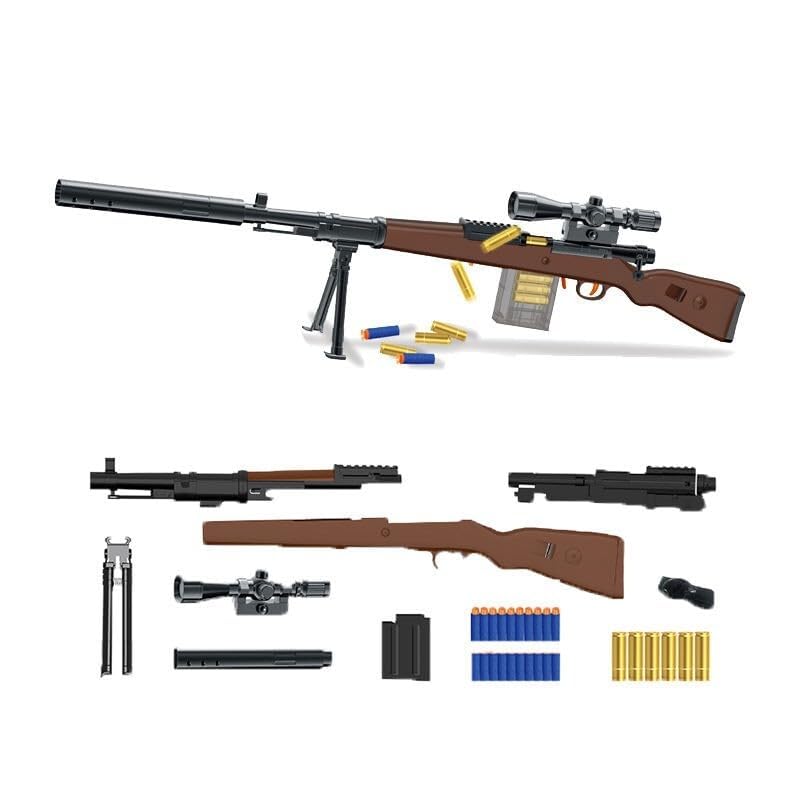 Realistic Shooting Gun Toy with Scope & Magazine Spiner Gun for Adults Kar98k Toy for Kids, Manual Soft Gun for Boys,-image-22