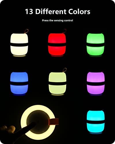 salipt Touch Bedside Table Lamp, LED Night Light, Remote Control Dimmable Light, USB Rechargeable Portable Lamp, RGB Color Changing Modes for Baby, Kids, Bedroom, Living Room, Office, Camping