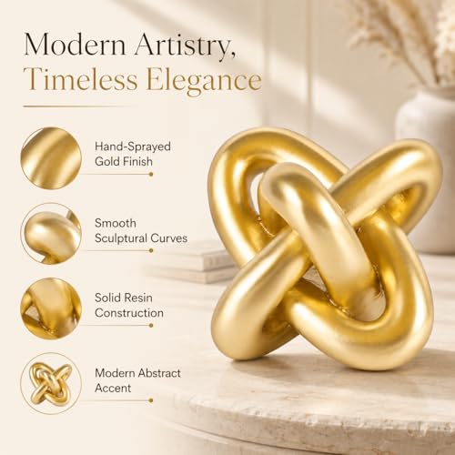Escultura Nudo Dorado para Decoración de Mesa miniatura 2