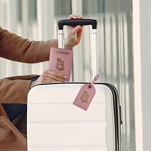 Mrs.right And Mrs.always Right Passport Holders And Luggage Tags With Plastic Clear Cdc Vaccination Card Holder Pu Leather Passport Covers Lesbian Couple Honeymoon Present Slim Travel Wallets For Lgbt Wedding Shower Gift 2 Packs #TOP4