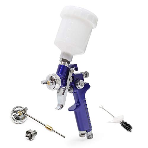 Wiltec HVLP Lackierpistole H2000P, 0,8 mm 0,5 mm Düse, 125 ml Becher, 280 mm Strahlbreite, Spritzpistole Sprühpistole Airbrushpistole