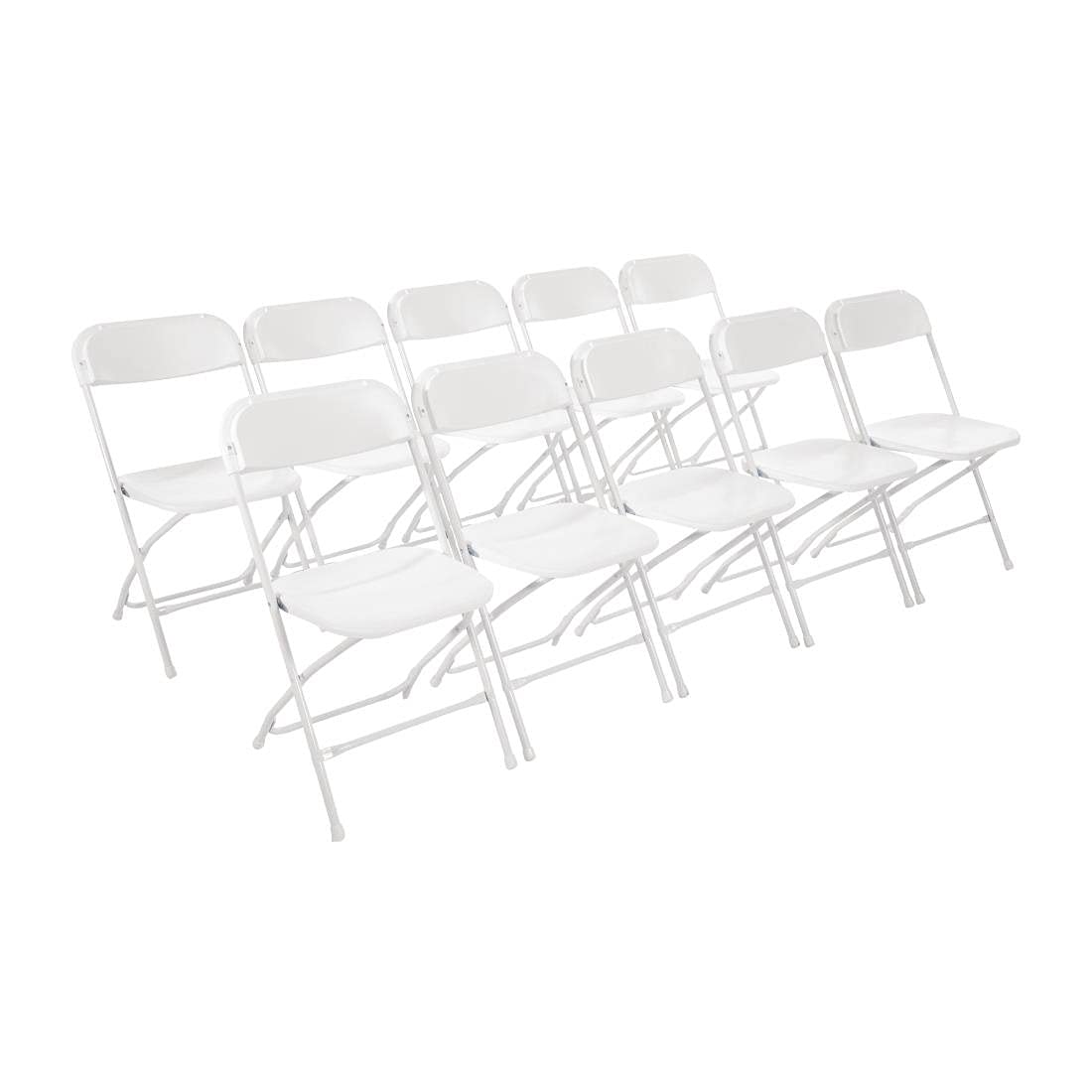 Bolero GD387 Lot de 10 chaises pliantes Blanc
