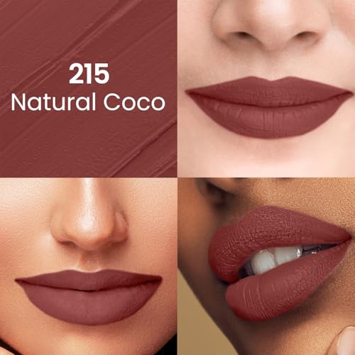 Image of Swiss Beauty Pure Matte Creamy Lipstick | Non-drying, Highly pigmented Lipstick | Shade- Natural Coco, 3.8gm|