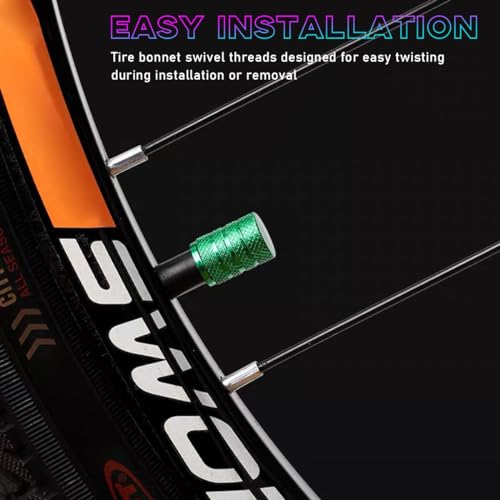 image for Ziciner 5 PCS Car Tire Valve Stem Caps, Anodized Aluminum Wheel Stem C