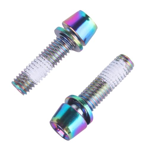 Image of Steel M5x18mm Bolts with Washer, Allen Hex Tapered Screw for Bicycle Stem, Pack of 6 (Ranibow)