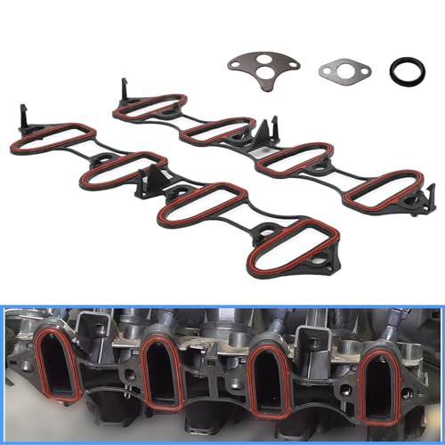 Image of Intake Manifold Gasket Ms92211 Ms18007 Ms4657 Ms16340 Compatible with Tahoe 00-03 5.3l 4.8l Silverado /Sierra 01-03 6.0L Silverado /Sierra /Yukon XL /Suburban /Avalanche 1500 02 03 5.3L