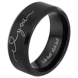 Mabohity Anillo de titanio mate para hombre, anillo de boda, anillo de compromiso, anillo de amistad, anillo de boda, banda de 8 mm de ancho, negro, talla 54 a 72, 67 (21.3)