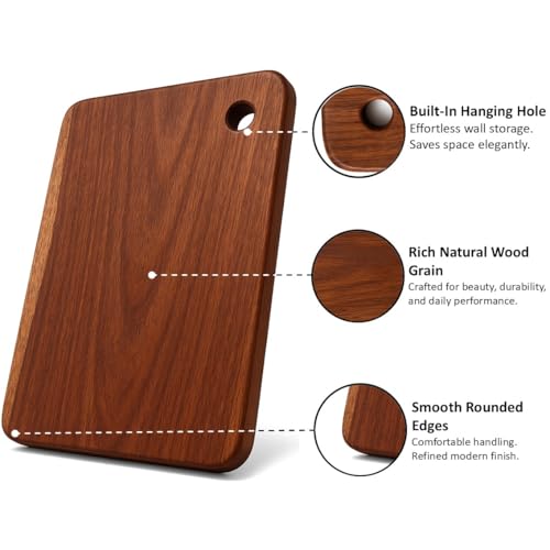 Image of Premium Sheesham Wooden Chopping Board | Single-Piece Solid Wood 12x8 inch | 1-Inch Thick Heavy-Duty Cutting Board | Knife Friendly, Food Safe & Reversible Wooden Cutting Board