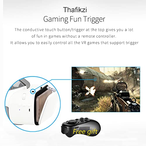 Virtual Reality Headset For Phones 3D Vr Glasses With Remote Controller For Movies & Games Metaverse Goggles With Bluetooth Headset, Compatible With Iphone/ Android Phones (Mocute Controller) #TOP3