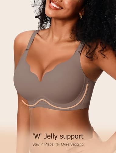 Image of VRVOCIE Wireless Bras for Women No Underwire Crossover V Mesh Seamless Supportive Bralettes Full Coverage Everyday Bra