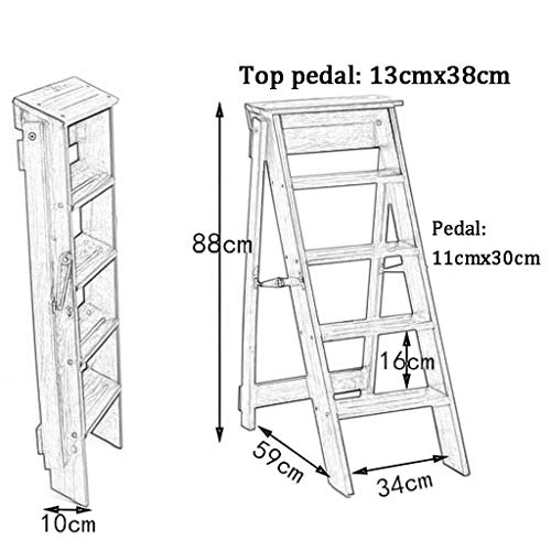 Escabeau pliable polyvalent et échelles et tabourets à double usage maison - 3
