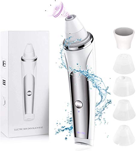 Mitesserentferner Mitesser Entferner BESTOPE mit 5 Austauschbare Silikon Schönheit Köpfe Sauger Porenreiniger Akne Entferner Hautreiniger Blackhead Remover Porensauger Set LED Anzeige, Weiß