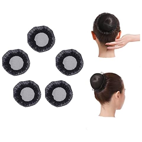 5 Pcs Ballet Dance Skating Hair Bun Cover Elastic Band Hair Nets Reusable Hair Nets for Ballet Dance Cover
