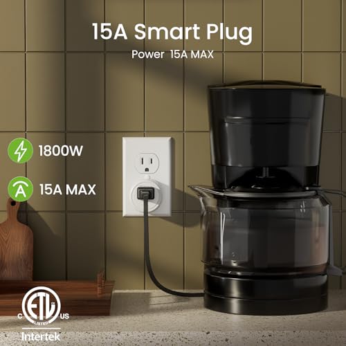 Image of GHome Smart Plug Matter 15A, WiFi Smart Plugs Compatible with Alexa, Apple Home, Siri, Google, SmartThings, Smart Outlet Timer with APP Remote Control, 2.4GHz Wi-Fi Only, ETL FCC Listed