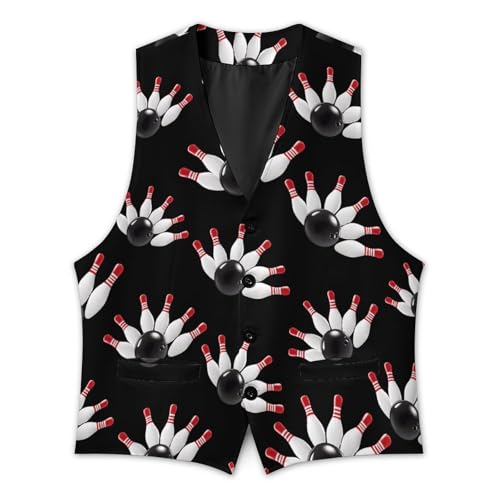 Bowling Ball Mens Suit Vests V-Neck Casual Vest Dress Formal Tuxedo Wedding Waistcoat4