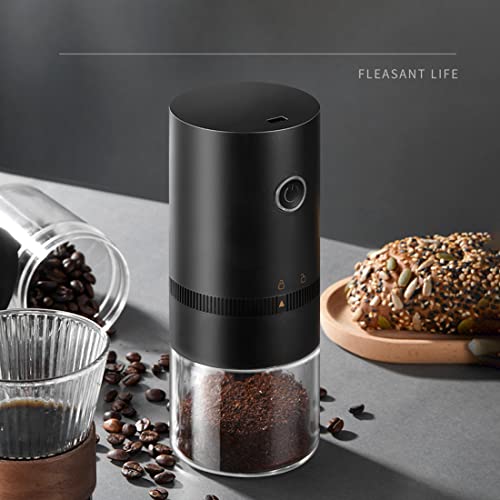 Moedor de café elétrico portátil, Iruihoo 4 xícaras pequeno moedor cônico automático moedor de grãos