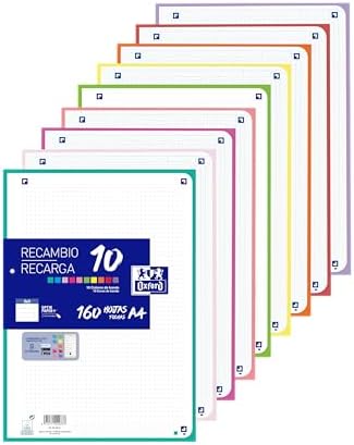 Fogli A4 Oxford A Quadretti 5x5 - 160 Fogli Con 10 Colori Per Organizzazione Appunti - Foto 2