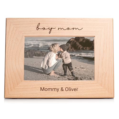 Lifetime Creations Personalized Boy Mom Picture Frame: Engraved Custom Photo Frame (4" x 6" Landscape), New Mom Gift, Mother's Day Present from Sons