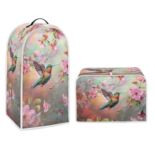 Hummingbird Blender Cover Washable Kitchen Toaster Cover Floral Pattern Bread Maker Coffee Maker Dustproof Protectiron Set image 2