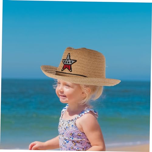 お杉わらべ a child wearing a straw  hat Amaia Kids - Corneta dress - Brown/Black check