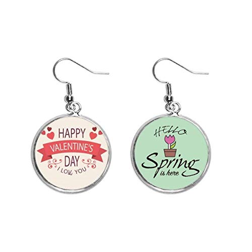 Pendientes de primavera Amor para San Valentín en diseño de colgante decorativo