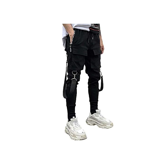 mokewen men's elastic waist drawstring jogger sport harem pants