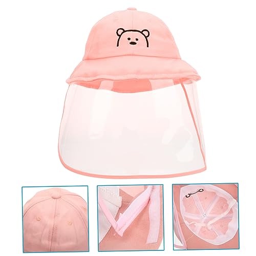 VOSAREA Cotton Baby Hat Protection Hat Face Guard for Boys and Girls Detachable Cover Ideal for Travel Pink3