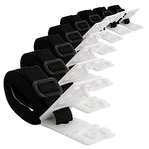 HAIDAO Sangles de fixation, boucle solaire à rouleau, lot de 8 sangles de fixation et Clip, sangles de fixation, clip pour couverture pour piscine couverture, sangles de cliquet avec boucle métallique