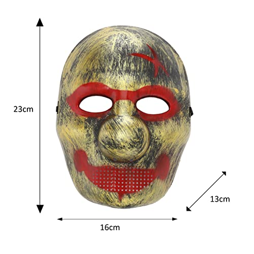 Komonee 2 x Halloween Mask Big Nosed Smile Gold Costume Adult Outfit Scary Spooky Horror Party Face Fancy Dress Cosplay For Men Women (HM9) - Image 2