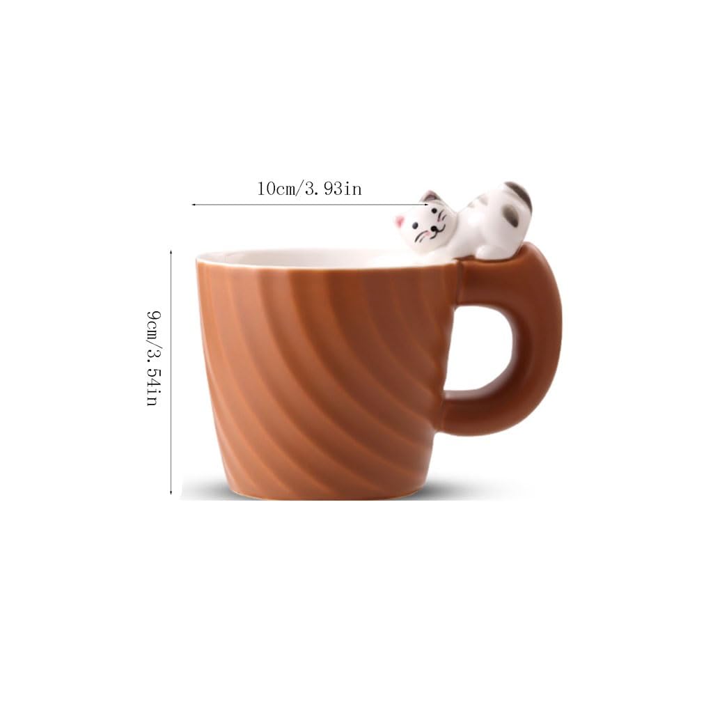 NEBE Tazas Taza de cerámica con Cuchara, Taza de café de Oficina de Gran Capacidad, Taza de Leche Tazas para Cafe(B)