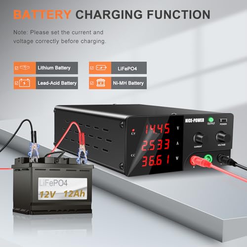 Image of NICE-POWER DC Power Supply Variable, 15V 60A 900W High Power Bench Power Supply with Encoder Knob, Benchtop Lab Power Supply, Adjustable Switching Regulated Power Supply