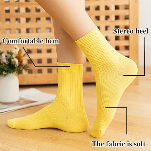 Light Blue Socks for Women - Soft Combed Cotton Socks Crew Socks3