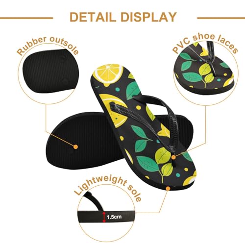 Womens Flip Flops Lemon SummerNon-Slip Casual Beach Slippers Rubber Sandals214B27432