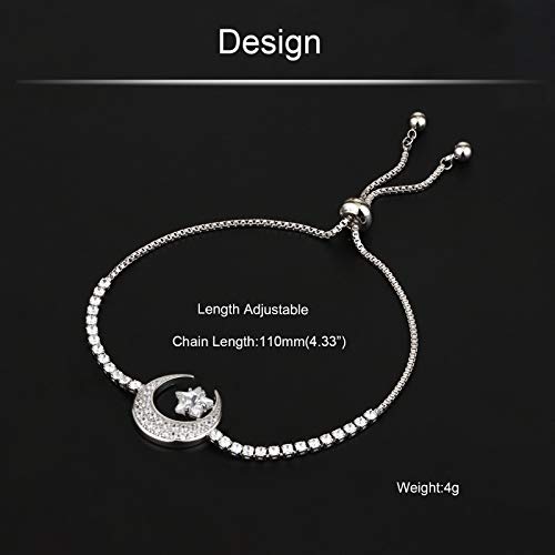 COTTVOTT Sparkling Cubic Zirconia Adjustable Slider Tennis Charm Bracelet for Women2
