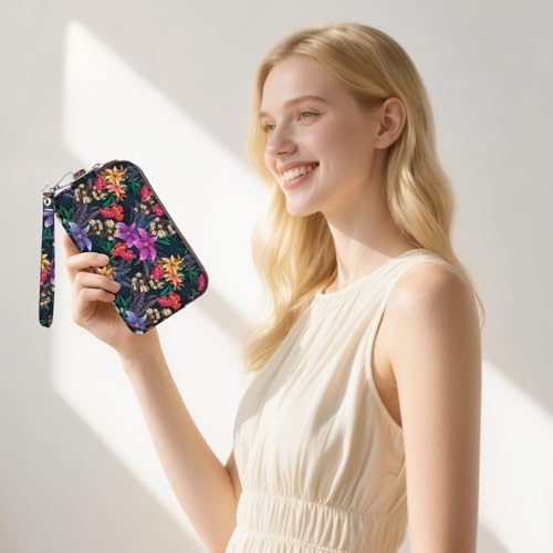 Image of BIAOTIE Large Capacity Wristlet Wallet - Women Printed Nylon Waterproof Handbag Clutch Purse