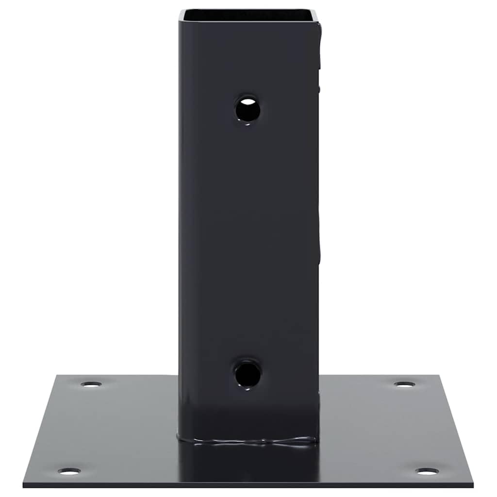 Postes cuadrados 46 x 46 mm, 12 unidades, acero con recubrimiento en polvo, soporte estable para postes de vallas, madera, metal, WPC, ideal para terraza, jardín, balcón, montaje y