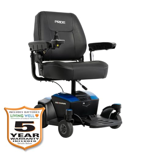 Pride Go-Chair Portable Electric Wheelchair, with 5-Year Extended Warr (Sapphire Blue, 18