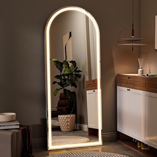 VooBang 65"x26" LED Mirror Full Length - Arched Floor Body Mirror...