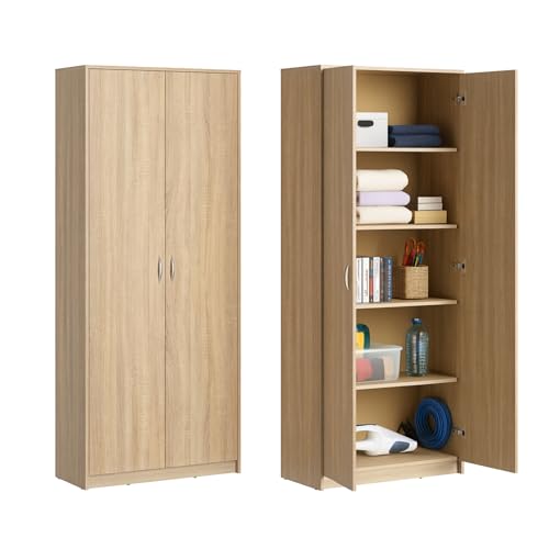 Home Collective Schrank Mehrzweckschrank Aktenschrank Hochschrank mit 5 Fächern, 2 Türen, 74x35x180 cm, vielseitig einsetzbar für Büro, Flur, Küche, Hauswirtschaftsraum, stabil & pflegeleicht | sonoma Home Collective Schrank Mehrzweckschrank Aktenschrank Hochschrank mit 5 Fächern, 2 Türen, 74x35x180 cm, vielseitig einsetzbar für Büro, Flur, Küche, Hauswirtschaftsraum, stabil & pflegeleicht | sonoma