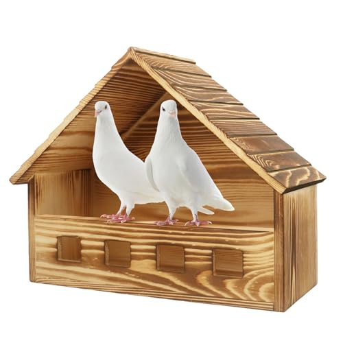Dmnnlp Mourning Dove Nesting Box - 11.42"x6.30"x10.63" Carbonized Cedar Bird