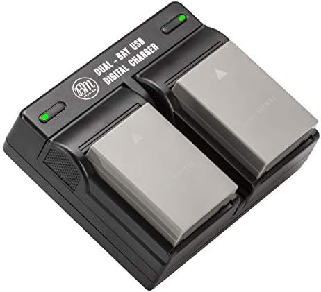 BM Premium 2 BLS-50, PS-BLS5 Batteries and Dual Bay Charger for Olympus OM-5, OM-D E-M5 III, E-M10, E-M10 III, E-M10 IV, E-PL8 E-PL9 E-PL10 Stylus 1 Cameras