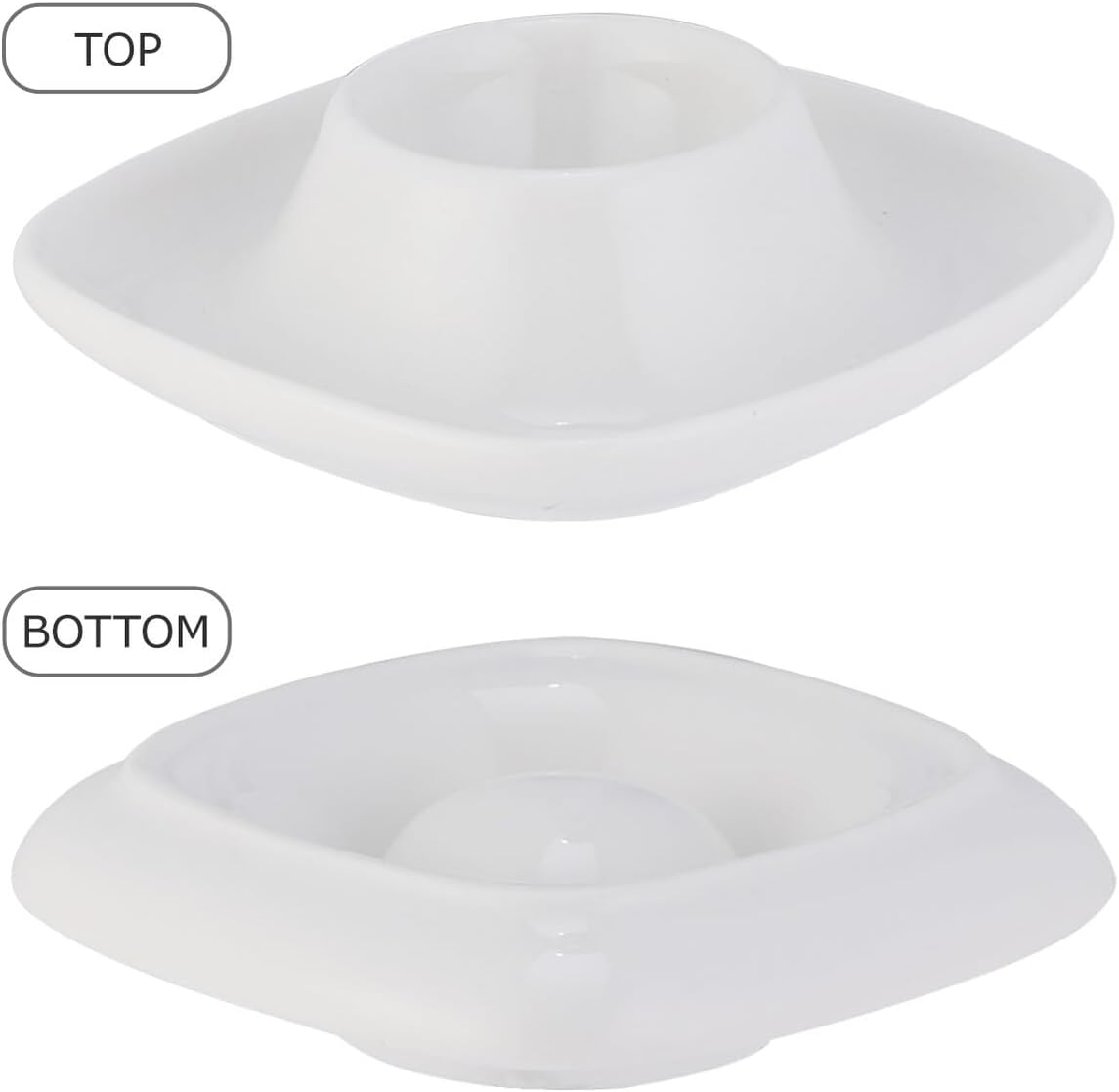 2pcs Ceramic Egg Cups and Tray White Breakfast Egg Stand Holder for Soft Boiled Porcelain Holder Kitchen Table Use