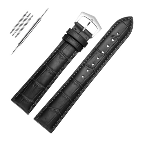 [VEł] pebN tBbv Ol[h 5167Ax 20mm 21mm 22mm uXbg Y fB[X EHb`oh `F[ PP Ή U[EHb`Xgbv(Black-silver,22mm)