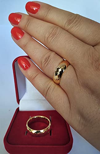 Par Alianças Banhada Ouro18k 6mm 3D Tungstênio Tamanho:6mm;Cor:Dourado