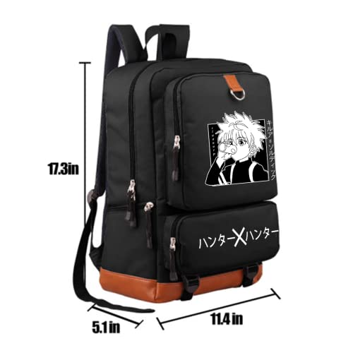 Ramcpd Unisex Anime Graphics Printed School Backpack For Boys Girls 17Inch Large Capacity Laptop Bags Lightweight Travel Schoolbag, Black #TOP2