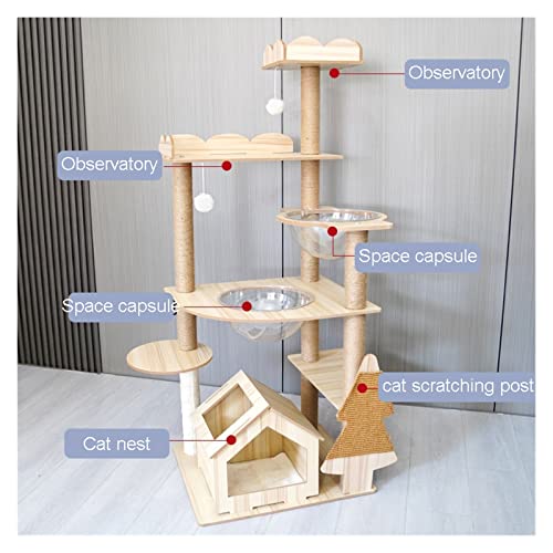 Arbre à chat avec cadre d'escalade planche à gratter étagère capsule - 5