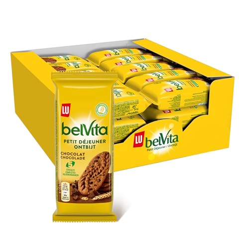 LU BELVITA - Biscuit Petit Déjeuner Chocolat - Biscuit 5 Céréales Complètes et Pépites de Chocolat - Lot de Biscuits Individuel - Présentoir de 30...
